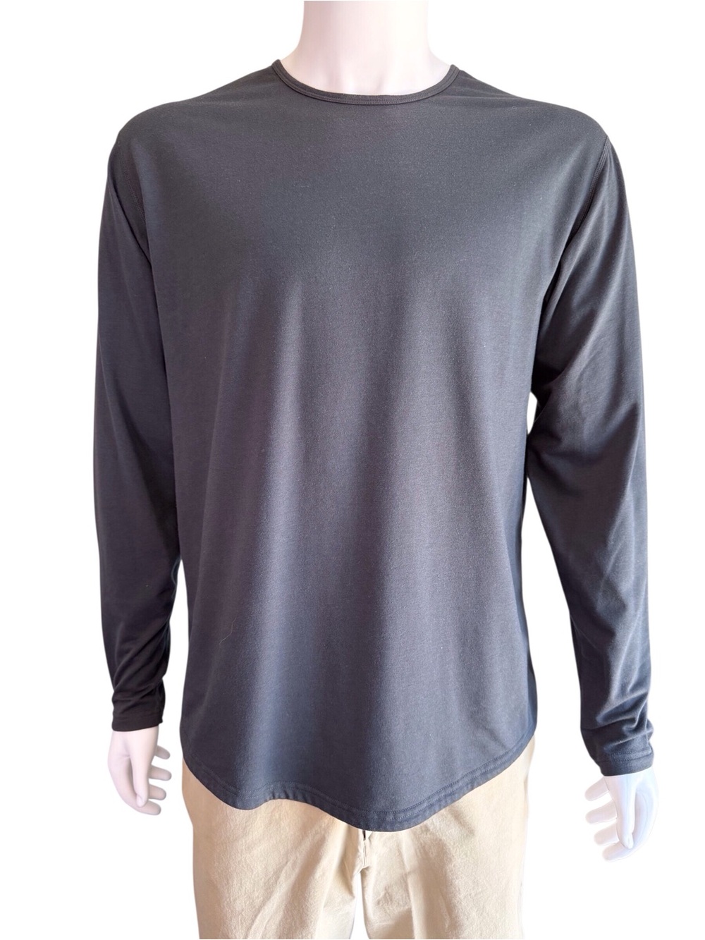 BYLT Premium Basics Drop-Cut Long Sleeve Tee Black Large EUC